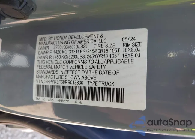 5FPYK3F68RB018830: 42488977