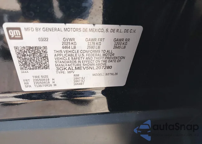 3GKALMEV5NL207280: 42489040