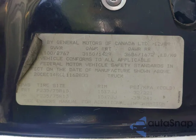 2GCEC14K0L1162833: 42489062