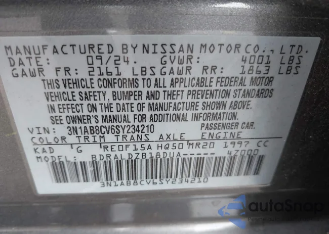 3N1AB8CV6SY234210: 42489075