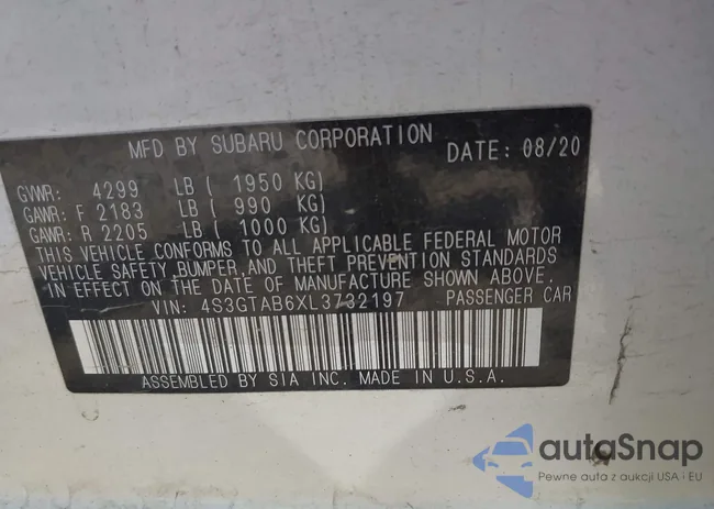 4S3GTAB6XL3732197: 42489155