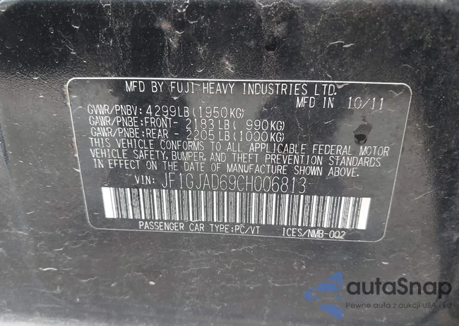 JF1GJAD69CH006813: 42488462