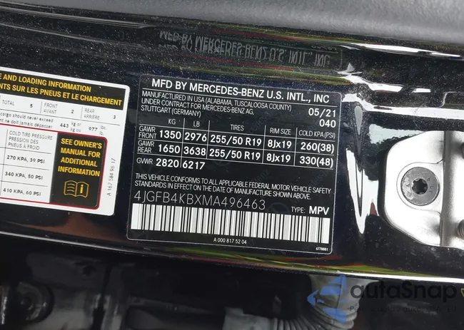 4JGFB4KBXMA496463: 42488543