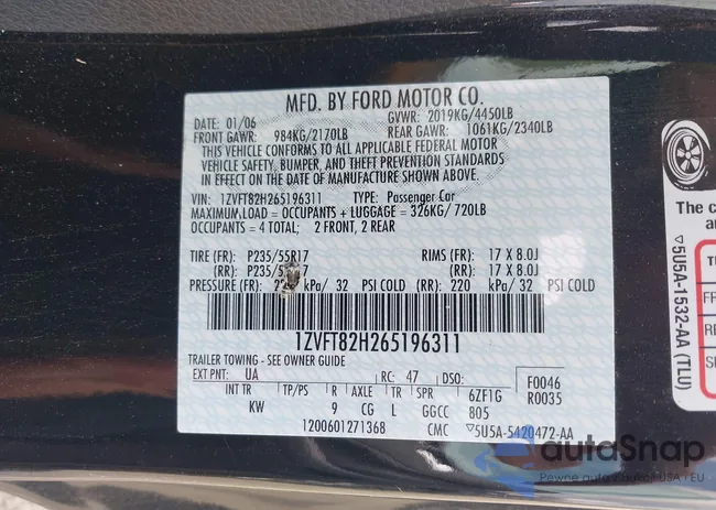 1ZVFT82H265196311: 42488589