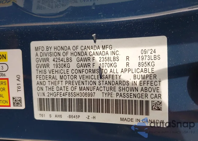 2HGFE4F85SH306997: 42488629