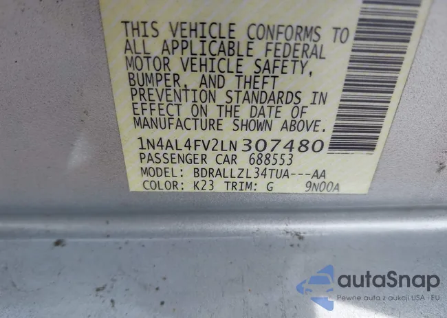 1N4AL4FV2LN307480: 42489895