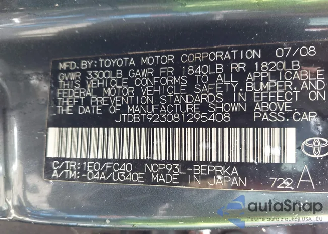 JTDBT923081295408: 42489386