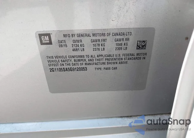 2G1105SA5G9120053: 42489652