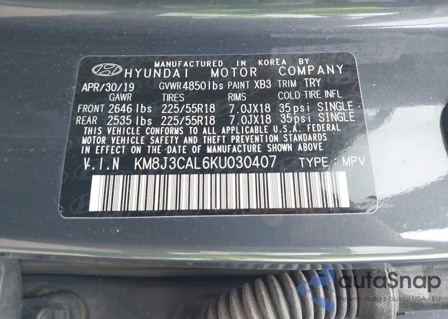 KM8J3CAL6KU030407: 42489705