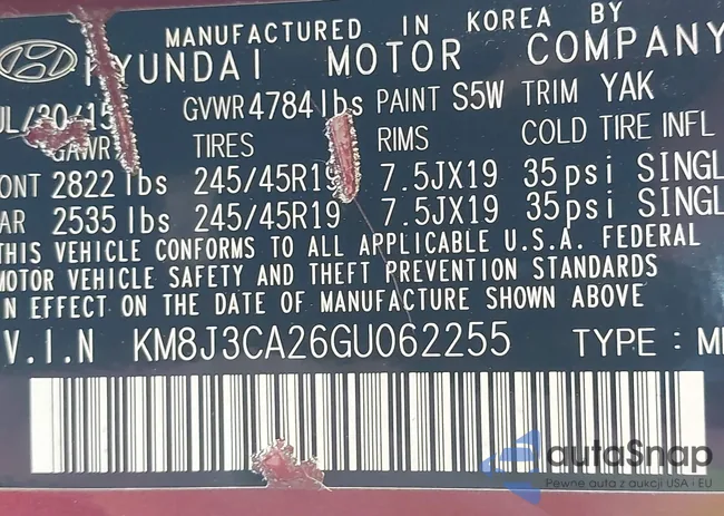 KM8J3CA26GU062255: 42490774