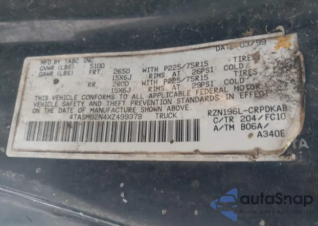 4TASM92N4XZ499378: 42490826