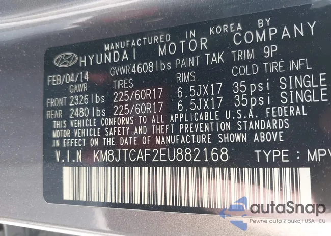 KM8JTCAF2EU882168: 42490914