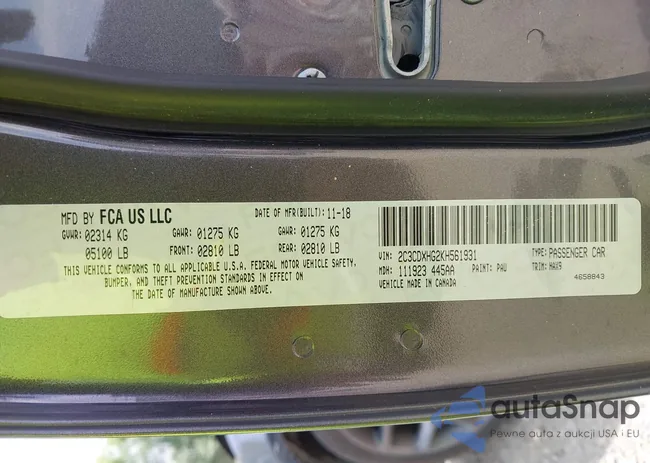 2C3CDXHG2KH561931: 42490935