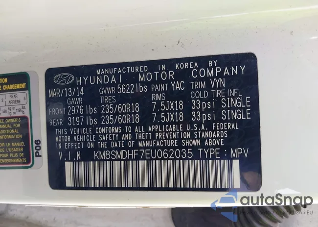 KM8SMDHF7EU062035: 42490940