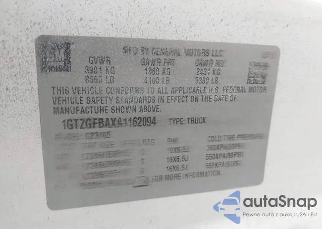 1GTZGFBAXA1162094: 42490949