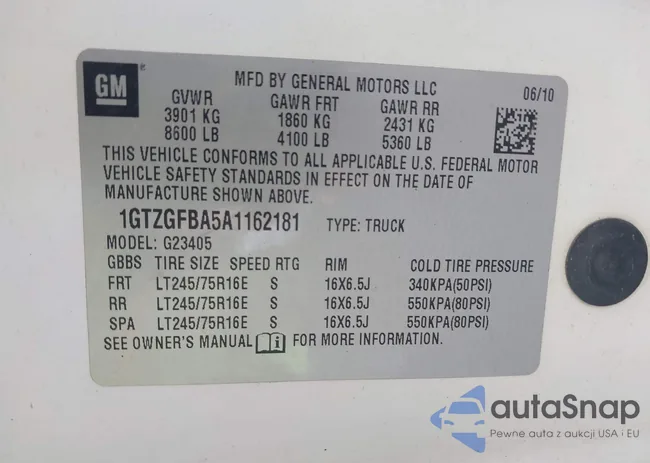 1GTZGFBA5A1162181: 42490968