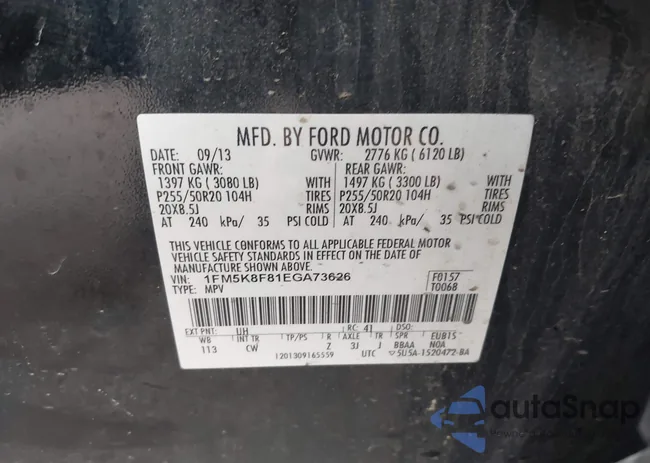 1FM5K8F81EGA73626: 42491083