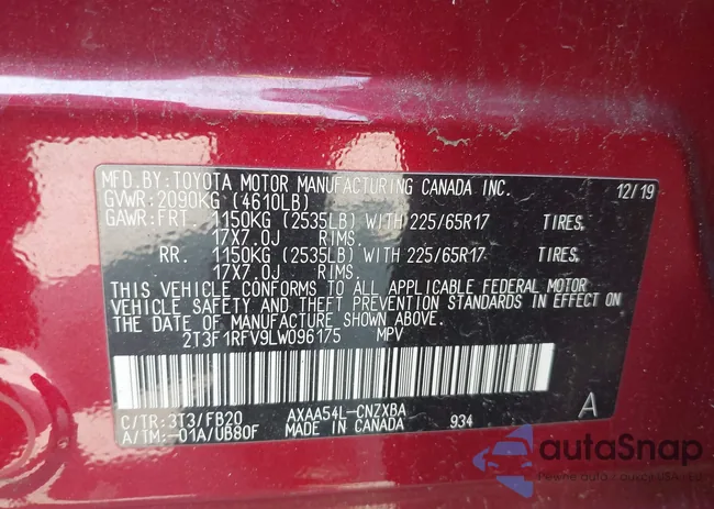 2T3F1RFV9LW096175: 42491165