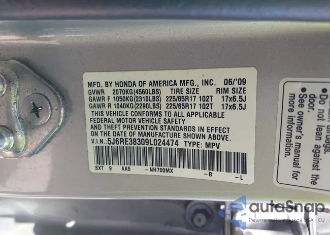 5J6RE38309L024474: 42491243