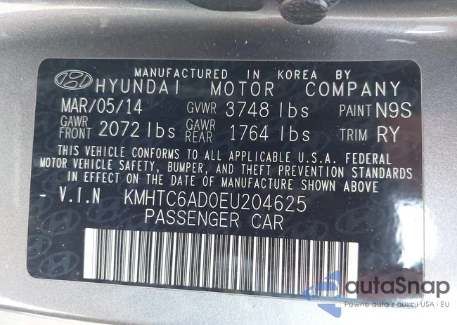 KMHTC6AD0EU204625: 42491272