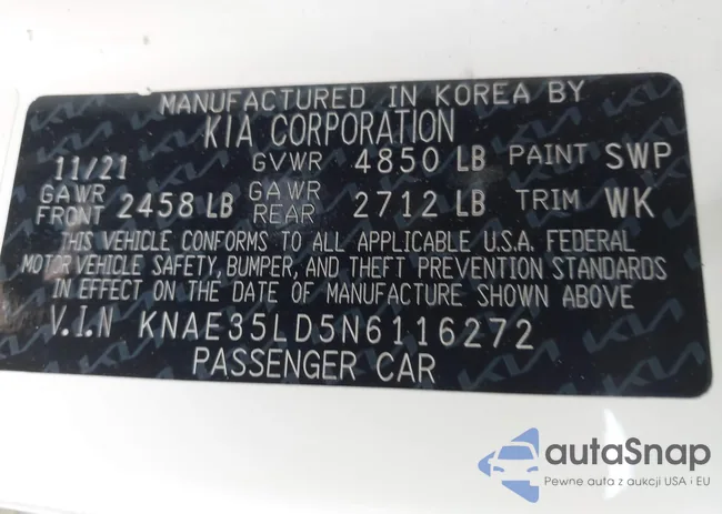 KNAE35LD5N6116272: 42490370