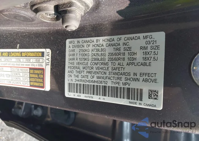 2HKRW2H5XMH638752: 42490405