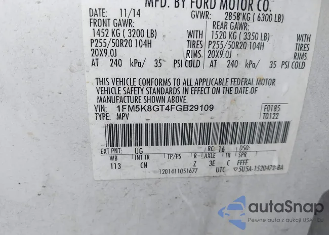 1FM5K8GT4FGB29109: 42491684