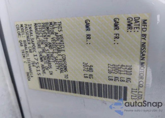 1N4AL3AP0EC175515: 42491700