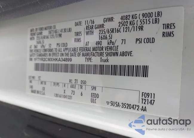 1FTYR2CMXHKA34899: 42491881