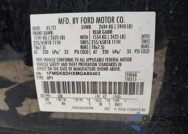 1FMSK8DHXMGA80403: 42491927