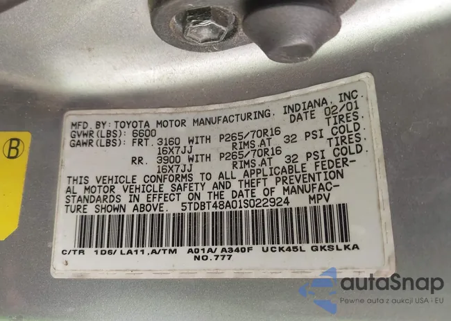 5TDBT48A01S022924: 42491933