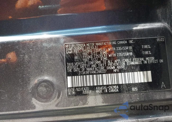 2T3A1RFV4NC288327: 42491968