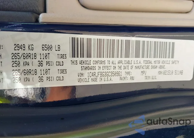 1C4RJFBG3GC350961: 42492105