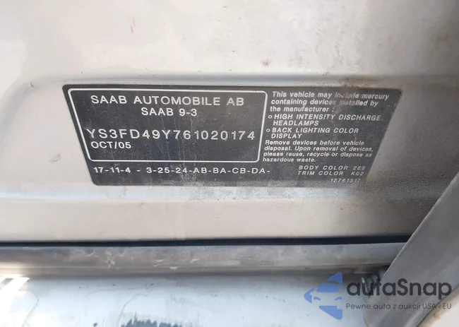 YS3FD49Y761020174: 42491465