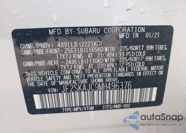 JF2SKAJC9MH496376: 42491525