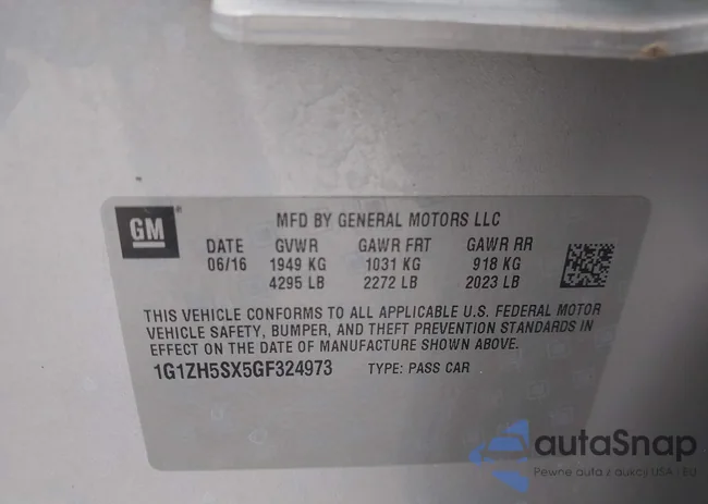 1G1ZH5SX5GF324973: 42491537