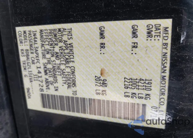 1N4AL3APXFC141728: 42491595