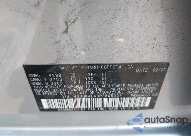 4S3GKAL63P3605007: 42491597