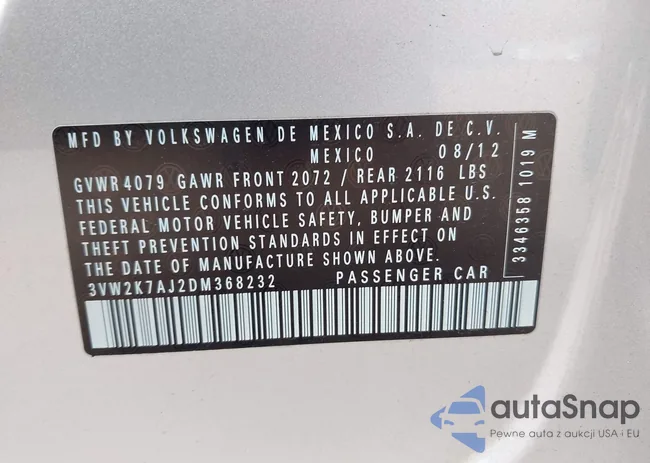 3VW2K7AJ2DM368232: 42491608