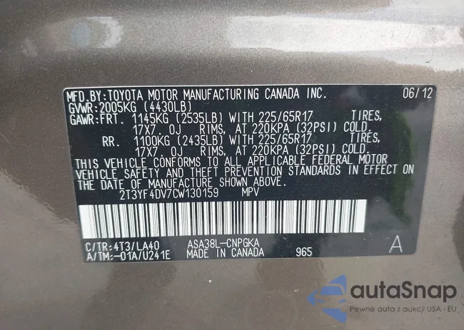 2T3YF4DV7CW130159: 42492697