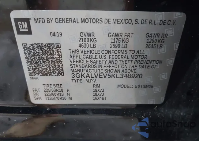 3GKALVEV5KL348920: 42492743