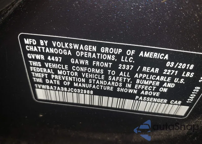 1VWBA7A38JC032988: 42492761