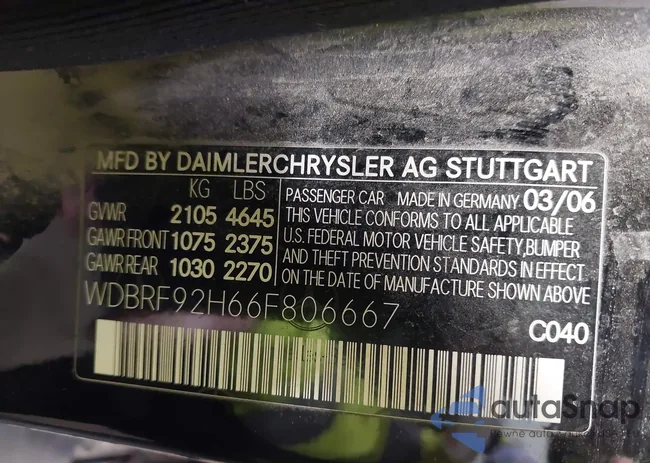 WDBRF92H66F806667: 42492901