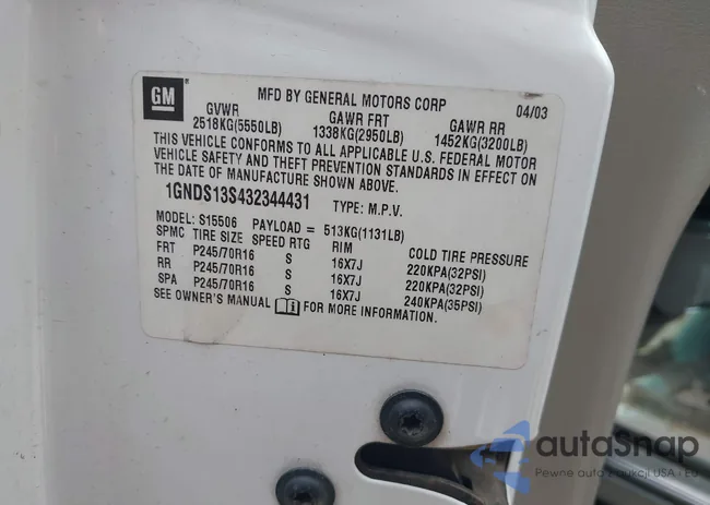 1GNDS13S432344431: 42492960