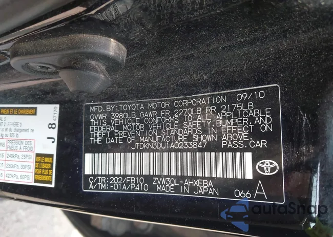 JTDKN3DU1A0233847: 42492987