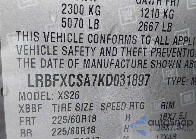 LRBFXCSA7KD031897: 42493101