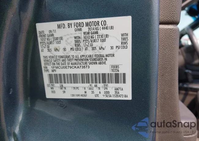 1FMCU0E79CKA73573: 42493190