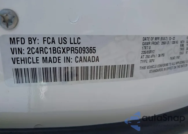 2C4RC1BGXPR509365: 42493207