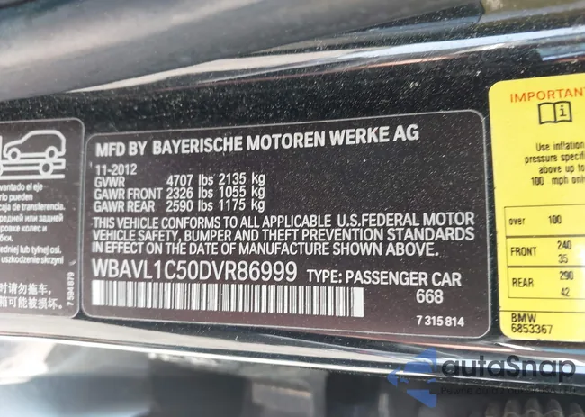 WBAVL1C50DVR86999: 42493265