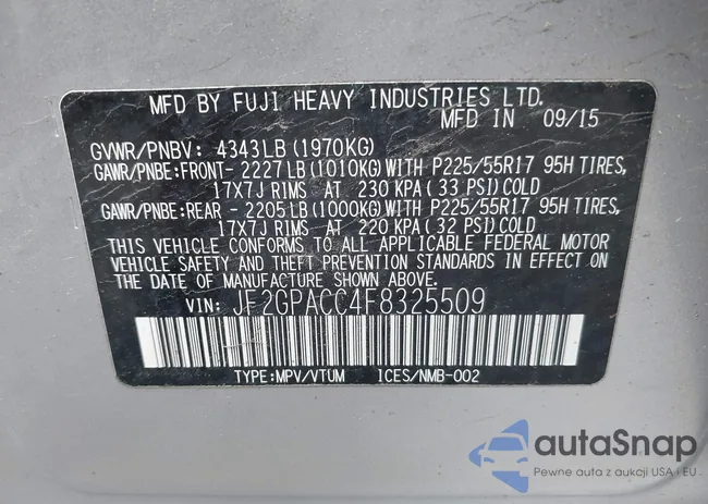 JF2GPACC4F8325509: 42492452